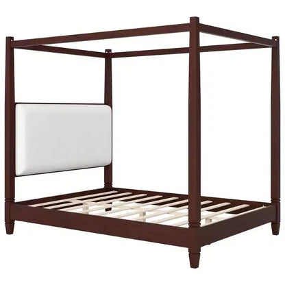 Letto a baldacchino con testiera imbottita