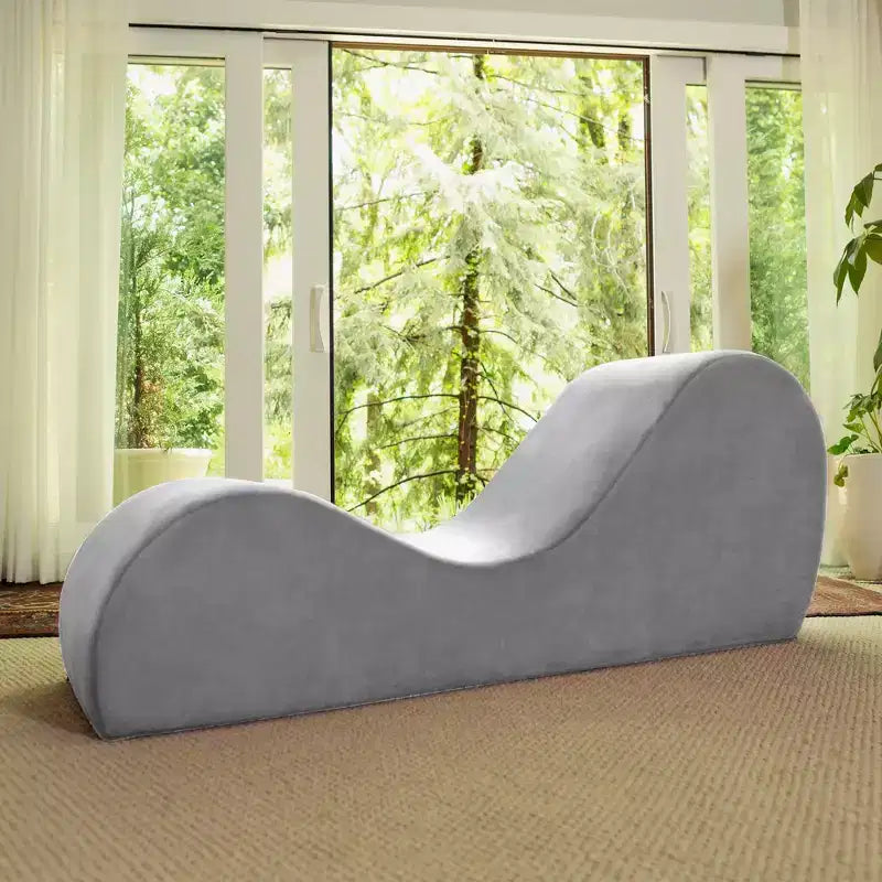 Avana Chaise Longue Elegante per Yoga - Prodotto negli USA - Ottima per Stretching, Rilassamento, Esercizi e Altro, 60P x 18L x 26A pollici, Grigio Chiaro