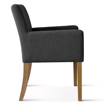 Set da pranzo da 9 pezzi con prolunga, include 6 sedie senza braccioli e 2 poltrone in lino neutro, gambe in legno massello, stile moderno-Panipeachy