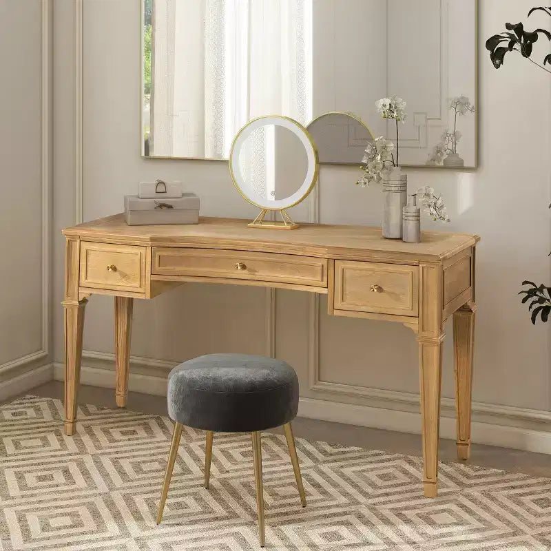 Scrivania direzionale in legno a 3 cassetti Dauphin 55 di Jennifer Taylor Home