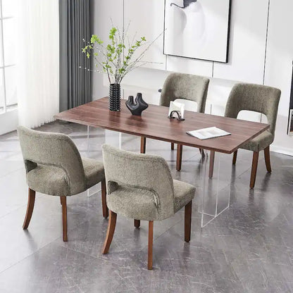 Set di 4 sedie da pranzo imbottite in tessuto