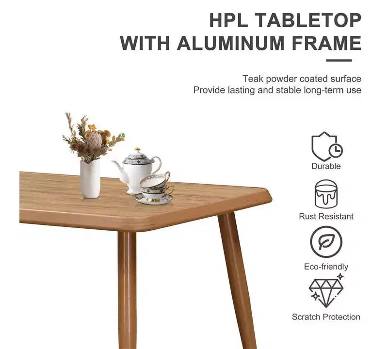 Ensemble de salle à manger d'extérieur PURPLE LEAF en osier tout temps avec table, cadre entièrement en aluminium pour pelouse, jardin, terrasse avec coussins