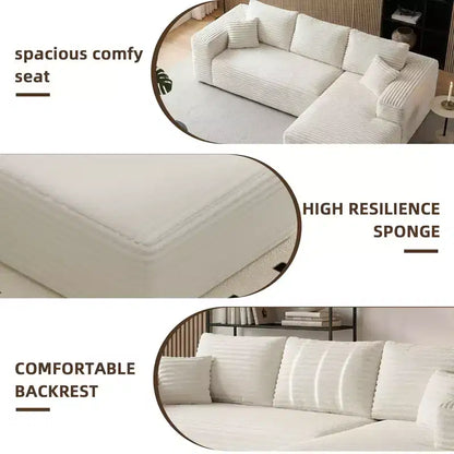 MAYEERTY 106 Canapé-lit de compression en velours côtelé à larges côtes, canapé-lit convertible pour salon et chambre d'amis
