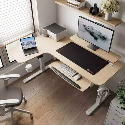 Scrivania angolare EUREKA ERGONOMIC 60x23 regolabile in altezza con set di accessori