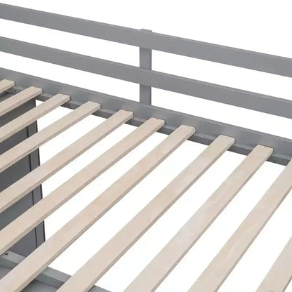 Letto a soppalco intero in pile orsetto con mensola portaoggetti e cassetti, letto a soppalco alto in legno con scrivania versatile per camera da letto