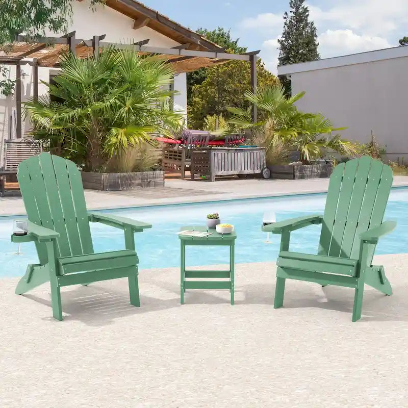 Bonosuki Set di 2 sedie Adirondack pieghevoli per patio e braciere