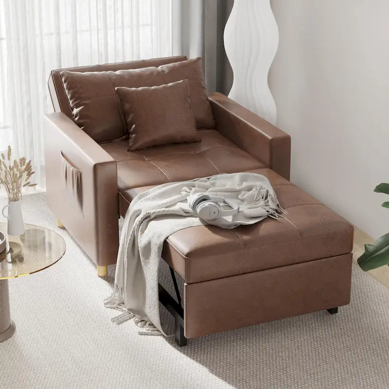 Fauteuil convertible 3-en-1, plusieurs coloris, une place