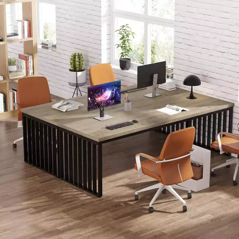 Lantine 78.74 Scrivania da computer extra lunga per 2 persone per ufficio in casa