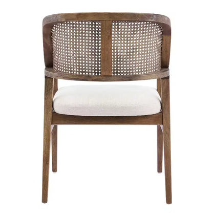 Set da pranzo allungabile Christopher Knight Home Bennett Mid-Century Modern 5 pezzi in legno, con tavolo e 4 sedie imbottite con schienale in canna