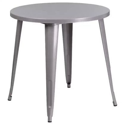 Ensemble de table ronde d'intérieur-extérieur en métal de 76 cm de diamètre de qualité commerciale Flash Furniture avec 2 chaises de café