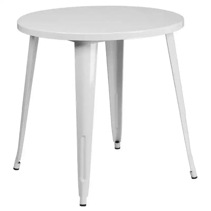 Ensemble de table ronde d'intérieur-extérieur en métal de 76 cm de diamètre de qualité commerciale Flash Furniture avec 2 chaises de café