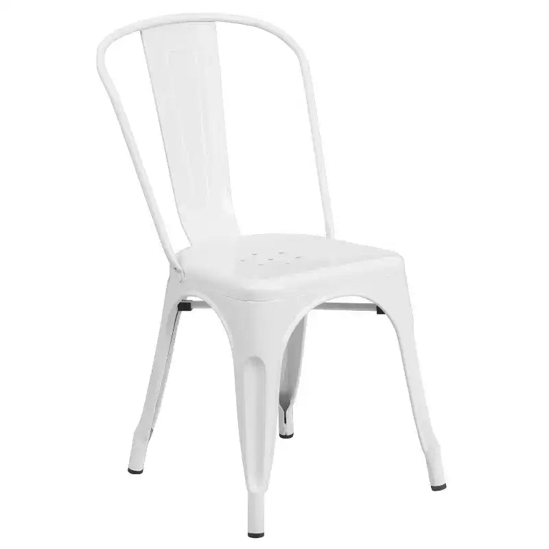 Ensemble de table ronde d'intérieur-extérieur en métal de 76 cm de diamètre de qualité commerciale Flash Furniture avec 2 chaises de café