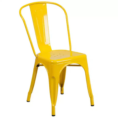 Ensemble de table ronde d'intérieur-extérieur en métal de 76 cm de diamètre de qualité commerciale Flash Furniture avec 2 chaises de café