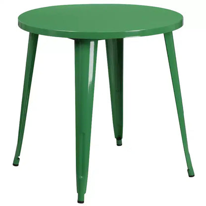 Flash Furniture Ensemble de 4 chaises de café avec table ronde en métal de 76 cm de qualité commerciale pour intérieur/extérieur