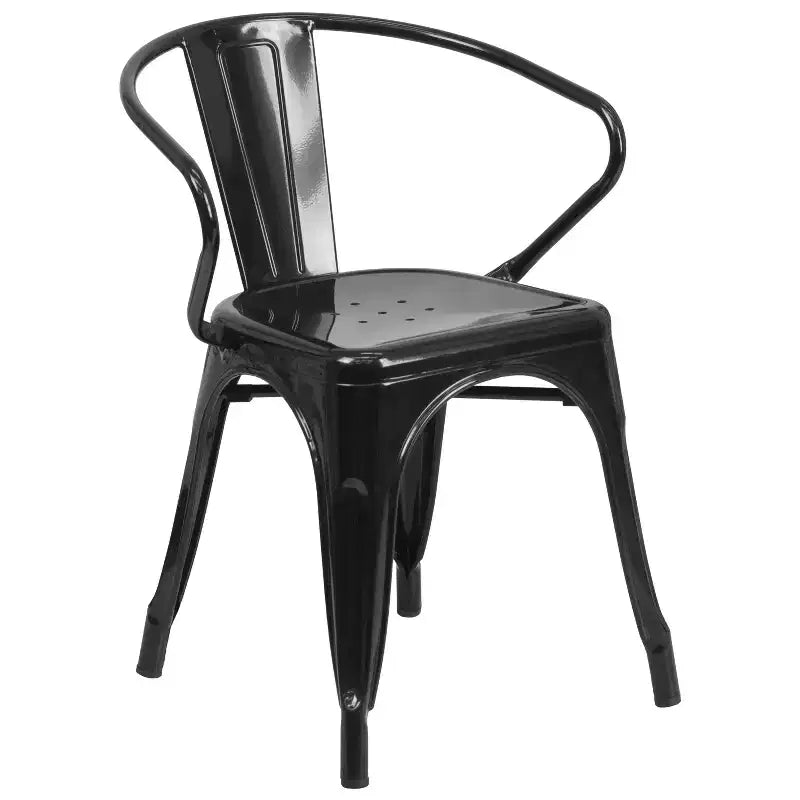Ensemble table ronde en métal de 30 po de qualité commerciale Flash Furniture avec 2 fauteuils, pour l'intérieur et l'extérieur