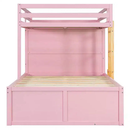 Lit superposé complet Whisen avec 2 grands tiroirs, 5 petits tiroirs et petite armoire