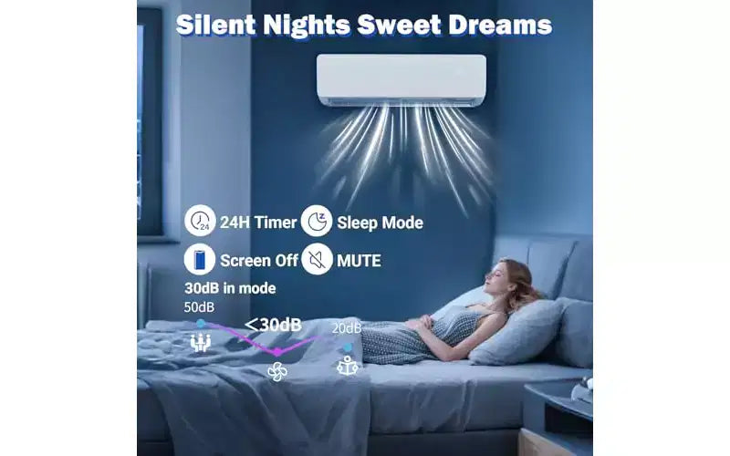 Garvee Climatizzatore Mini Split da 12000 BTU con WiFi per Alexa, 19 SEER2 Raffredda Fino a 70 m², con Pompa di Calore da 1 Ton Precaricata e Kit di Installazione, Ultra Silenzioso