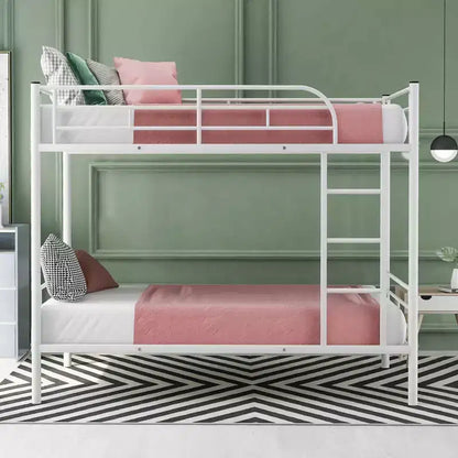 Letto a castello con scaletta e sponda di sicurezza Letti a castello in metallo per bambini, bambine, ragazzi, facile da montare, salvaspazio
