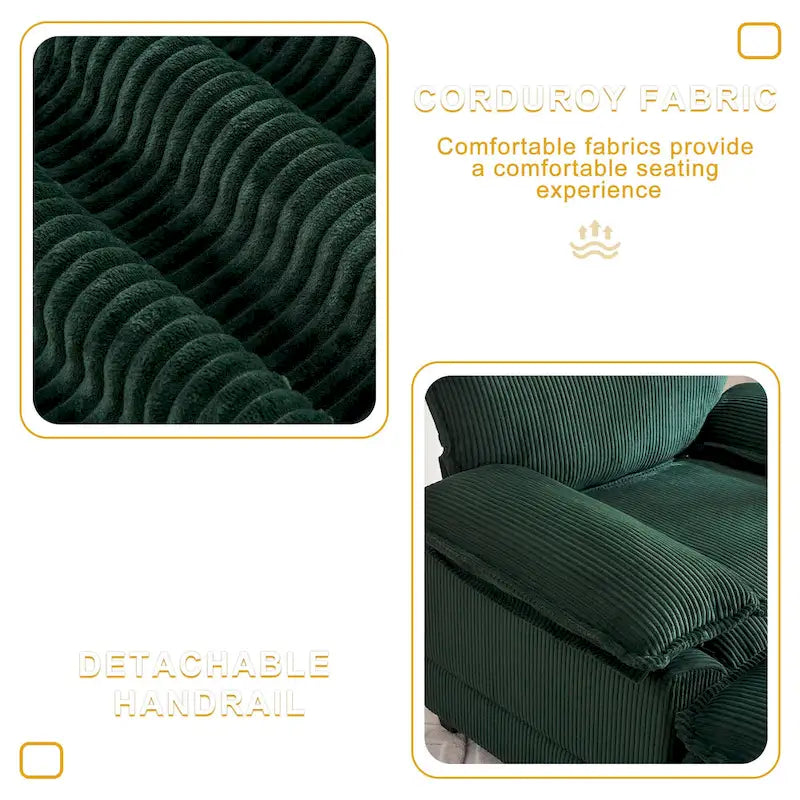 56.9 W Poltrona Oversize con Pouf, Poltrona da Lettura per Camera da Letto, Divano Letto Pigro, Poltrona Reclinabile Singola Moderna Oversize