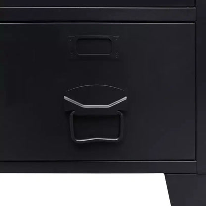 vidaXL Armoire en tôle noire avec étagères réglables moyennes
