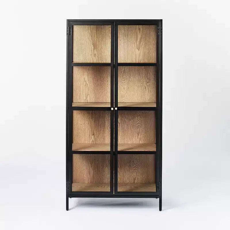 Vetrinetta in vetro Crystal Cove da 60 nero - Threshold™ disegnata con Studio McGee