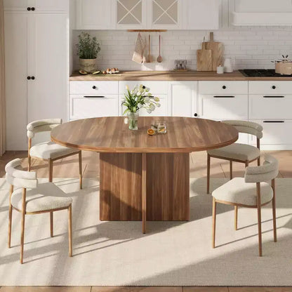 Tavolo da pranzo rotondo allungabile da 43,3''-59'' per 4-8 persone, moderno tavolo da pranzo ovale da cucina con prolunghe rimovibili, tavolo da pranzo per sala da pranzo, cucina