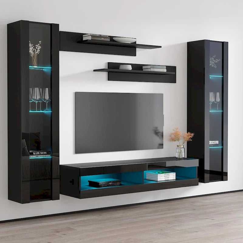 Meuble TV Mural Flottant Moderne Fly AB2 34TV