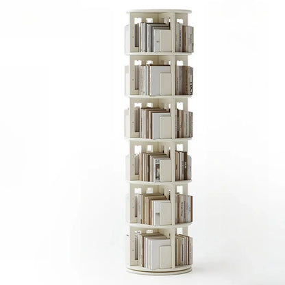 Bibliothèque verticale ouverte à l'arrière en hévéa pivotante avec tiroir