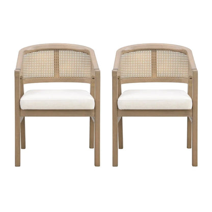 Christopher Knight Home - Chaise de salle à manger capitonnée en cannage (Lot de 2)