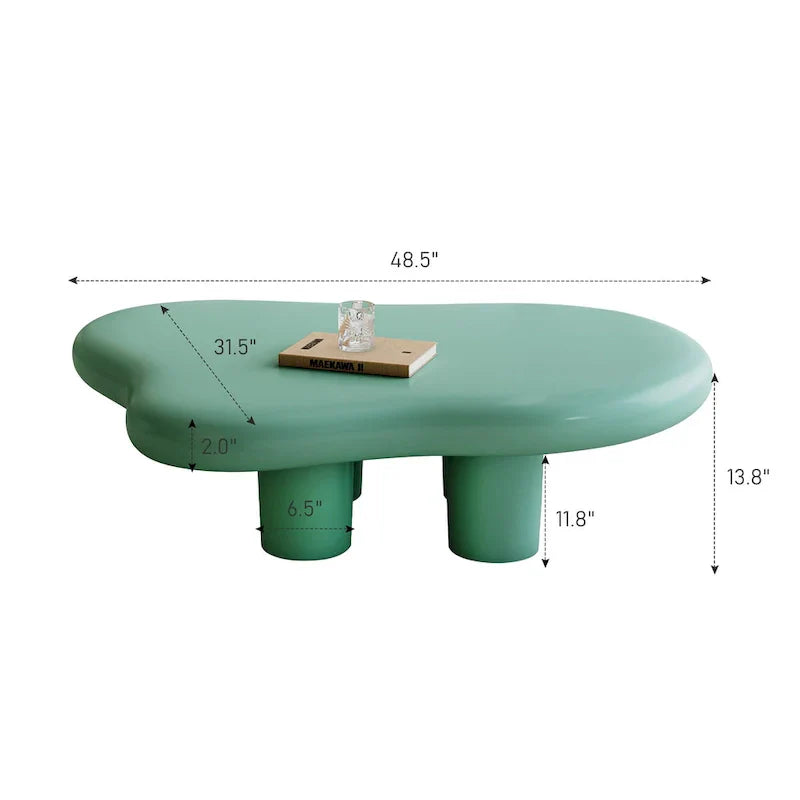 48.5 Tavolino da caffè moderno a forma di nuvola con 4 gambe