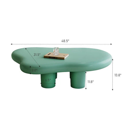 48.5 Tavolino da caffè moderno a forma di nuvola con 4 gambe