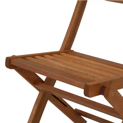 Set da pranzo da esterno pieghevole Sunnydaze con tavolo e sedie in legno Meranti con finitura a olio di teak - Marrone - 5 pz