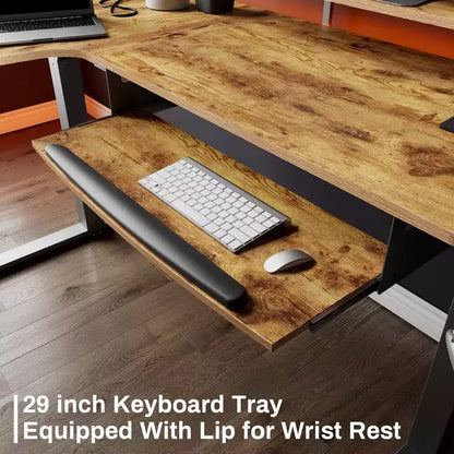 Scrivania angolare EUREKA ERGONOMIC 60x23 regolabile in altezza con set di accessori