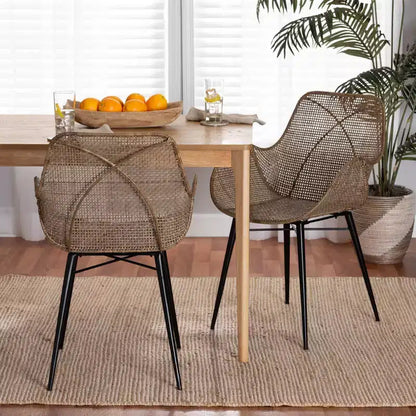 Sedia da pranzo bali & pari Ballerina in rattan e metallo: Lavorazione artigianale, design bohémien