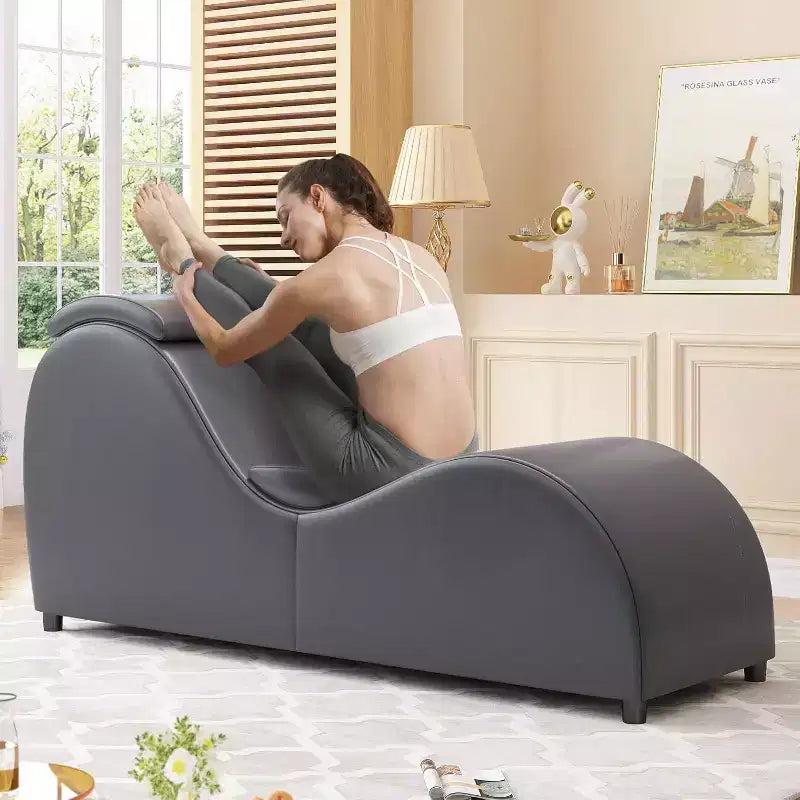 Chaise longue da yoga da 60 pollici con cuscino poggiatesta regolabile