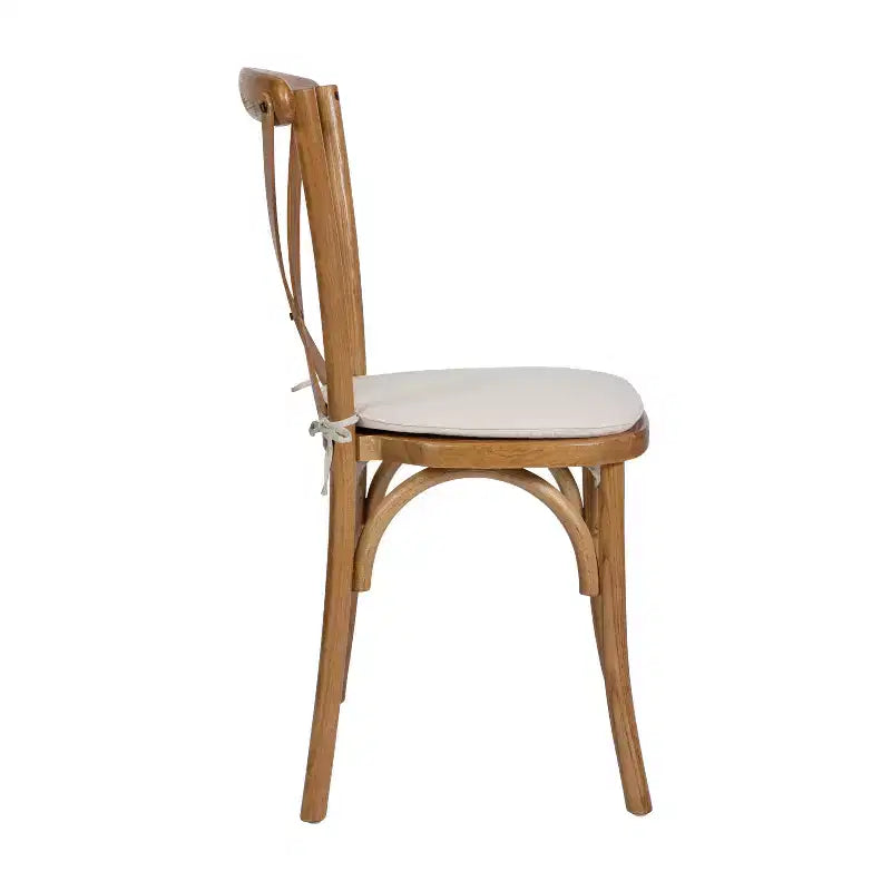 Chaise empilable en bois à dossier croisé Flash Furniture série HERCULES avec coussin