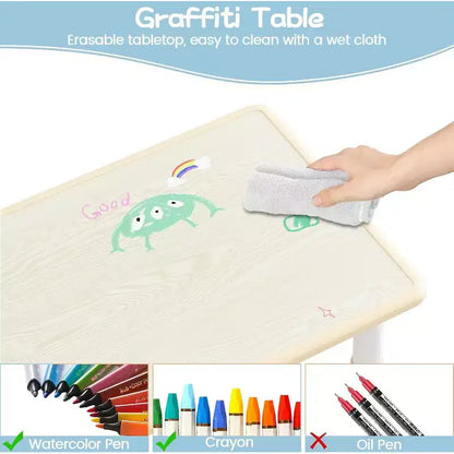 Table et 6 Chaises pour Enfants - Table d'Activités et de Repas à Hauteur Réglable pour Tout-Petits de 3 à 10 Ans, 136 kg