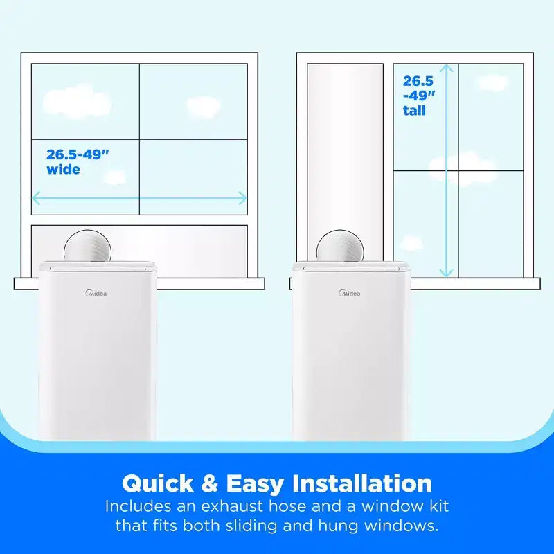 Condizionatore d'aria portatile Smart Inverter Midea 10.000 BTU DOE, per ambienti fino a 42 m², bianco