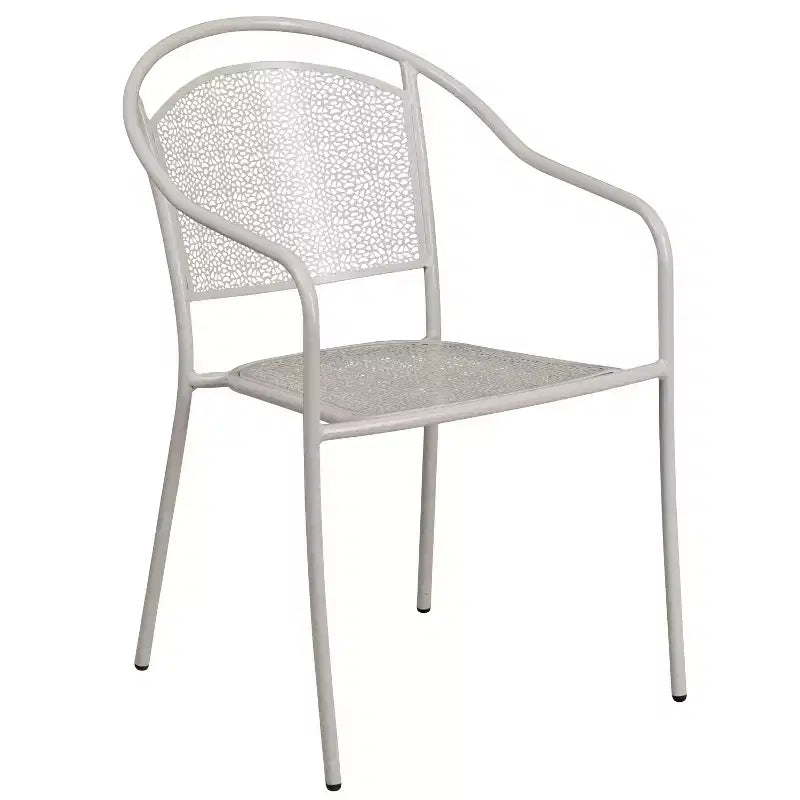 Ensemble de table de patio pliable ronde en acier Oia de qualité commerciale Flash Furniture de 76,2 cm pour l'intérieur et l'extérieur avec 2 chaises à dossier rond