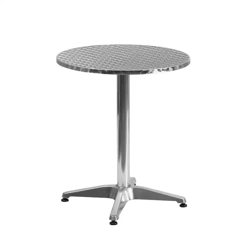 Flash Furniture Lila Ensemble table ronde 60 cm en aluminium intérieur-extérieur avec 2 chaises à dossier à lattes