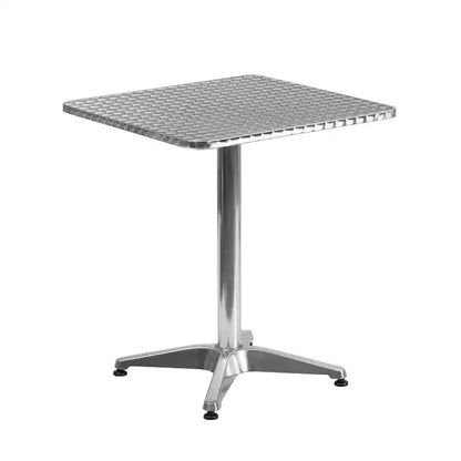 Ensemble table carrée d'intérieur-extérieur en aluminium Flash Furniture Lila 23,5 po avec 2 chaises en rotin