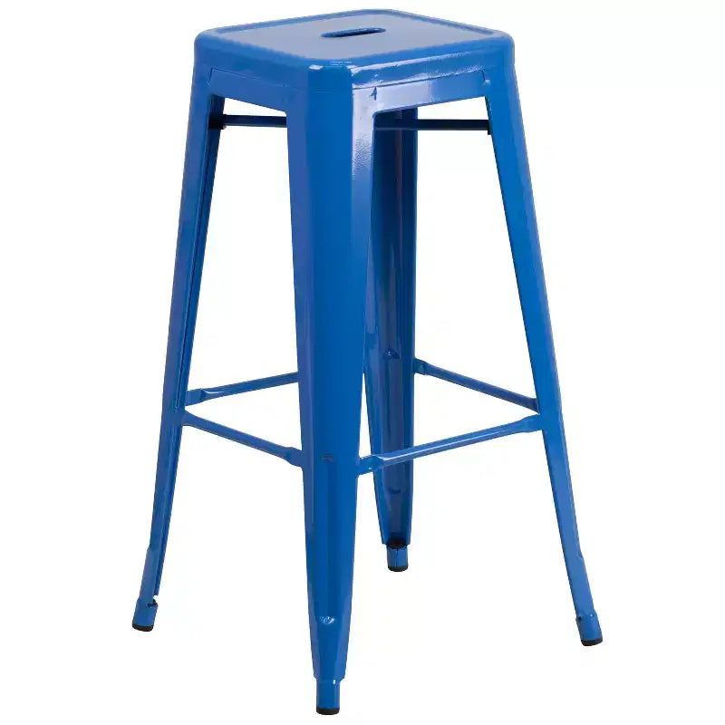 Emma et Oliver Ensemble de table de bar de 76 cm de qualité commerciale pour l'intérieur et l'extérieur, avec 4 tabourets sans dossier