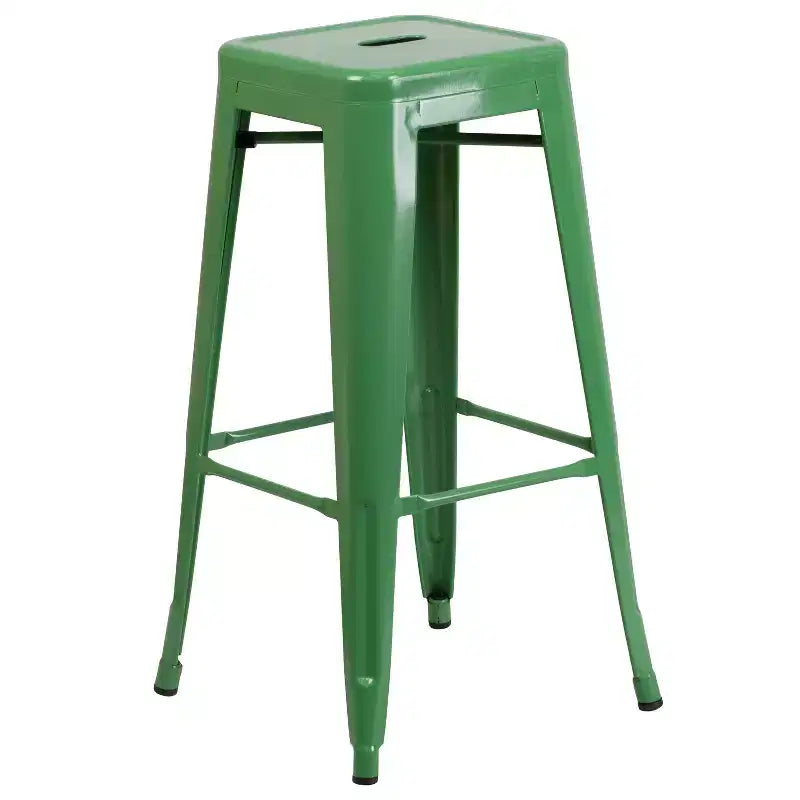 Emma et Oliver Ensemble de table de bar de 76 cm de qualité commerciale pour l'intérieur et l'extérieur, avec 4 tabourets sans dossier