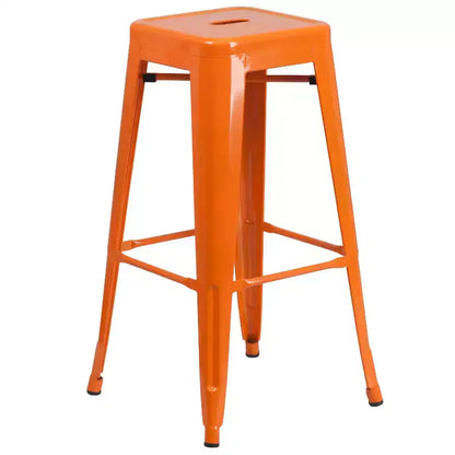 Emma et Oliver Ensemble de table de bar de 76 cm de qualité commerciale pour l'intérieur et l'extérieur, avec 4 tabourets sans dossier