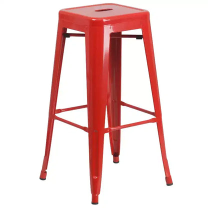 Emma et Oliver Ensemble de table de bar de 76 cm de qualité commerciale pour l'intérieur et l'extérieur, avec 4 tabourets sans dossier