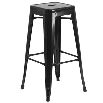Emma et Oliver Ensemble de table de bar de 76 cm de qualité commerciale pour l'intérieur et l'extérieur, avec 4 tabourets sans dossier