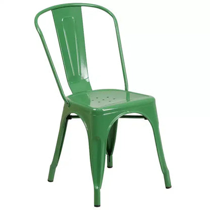 Ensemble de table rectangulaire en métal de qualité commerciale Emma et Oliver avec 6 chaises empilables pour l'intérieur et l'extérieur