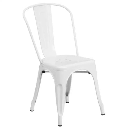 Ensemble de table rectangulaire en métal de qualité commerciale Emma et Oliver avec 6 chaises empilables pour l'intérieur et l'extérieur