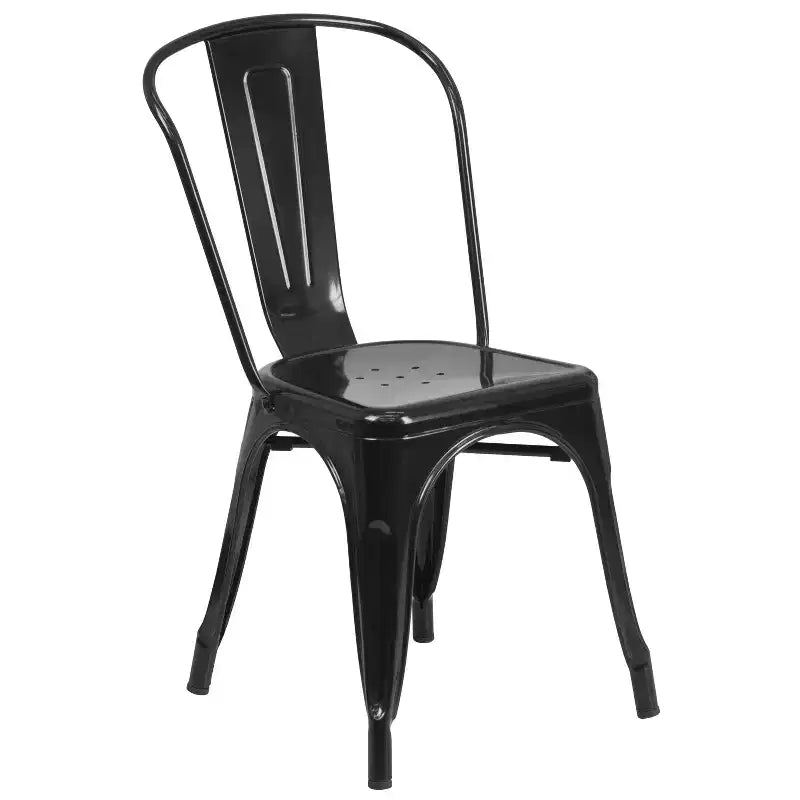 Ensemble de table rectangulaire en métal de qualité commerciale Emma et Oliver avec 6 chaises empilables pour l'intérieur et l'extérieur