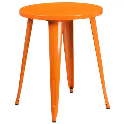 Ensemble de table ronde d'intérieur/extérieur en métal Emma et Oliver de qualité commerciale avec 2 chaises de café